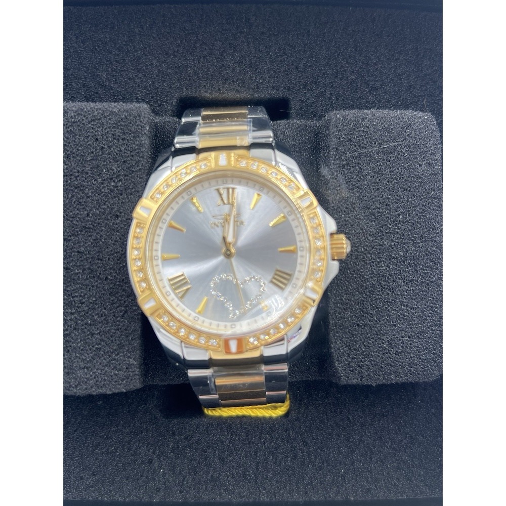 Invicta Angel Lady Women's Quartz Watch Stainless Steel Silver/Gold Tone 34.5MM - Picture 2 of 8